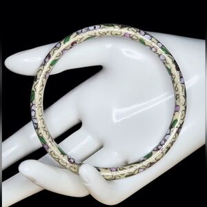 Vtg Cloisonné Enamel Bangle Bracelet